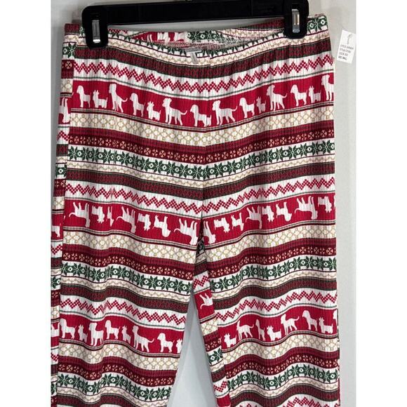 Christmas Theme Pull On Ribbed Loungewear Pajama Pants Women's Small NWOT - Picture 3 of 9